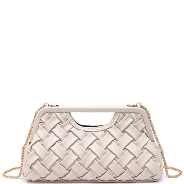 Sculpted Woven Alouette Clutch Bag