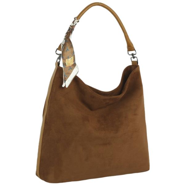 Stylish Hobo Shoulder Bag with Scarf Accent