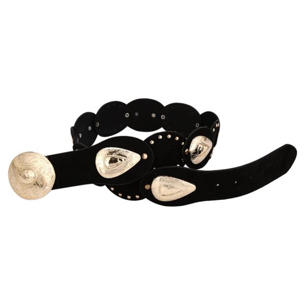 Oval Concho Studded Belt with Teardrop Accents