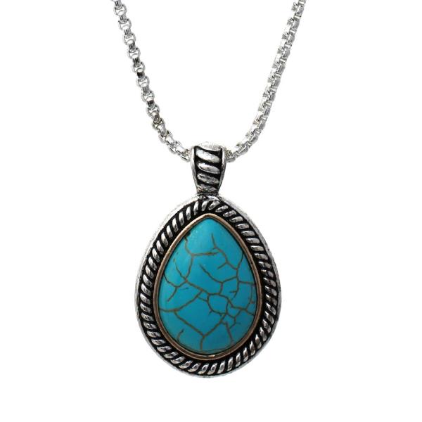 TQ Pear Shape Pendant Necklace