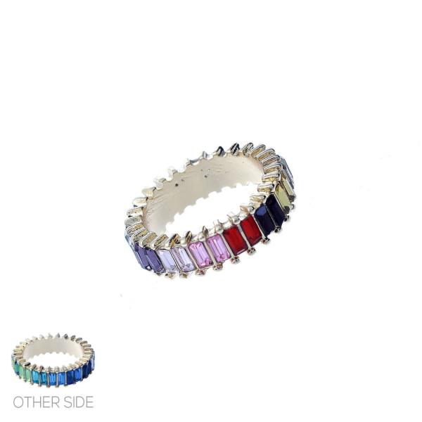 Rainbow Baguette Ring