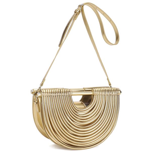Half Moon Ribbed Shoulder Crossbody Bag