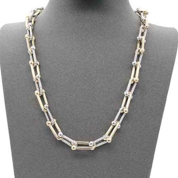 14K Gold Plated. Two-Tone  Necklace