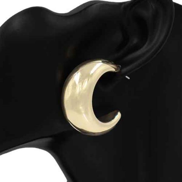 Chunky Crescent Moon Stud Earrings