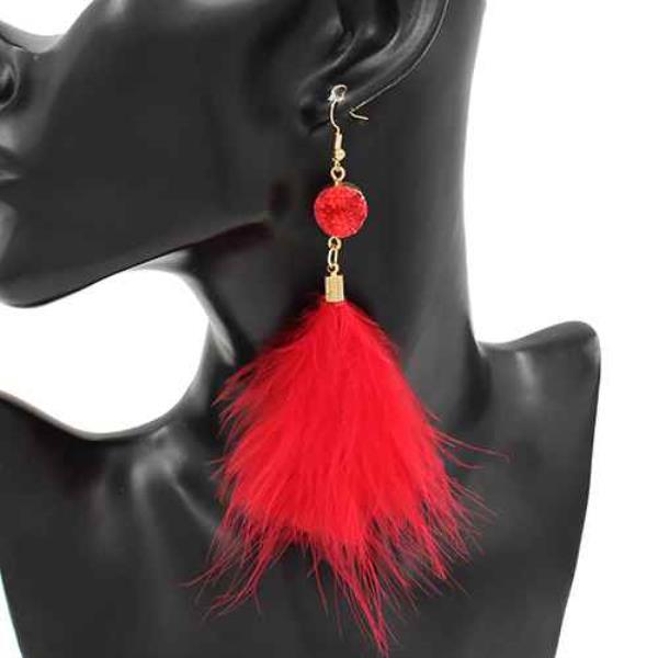 Feather Tassel Drop Earrings