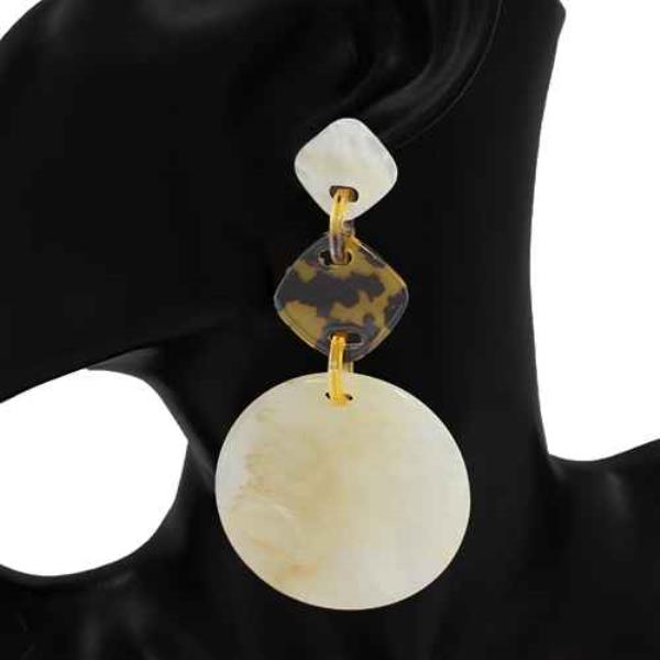 Geometric Round Drop Earrings