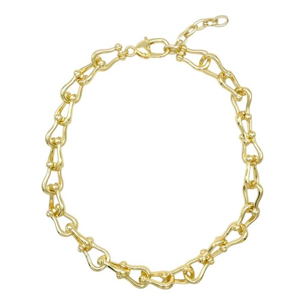 Metal Horsebit Link Necklace
