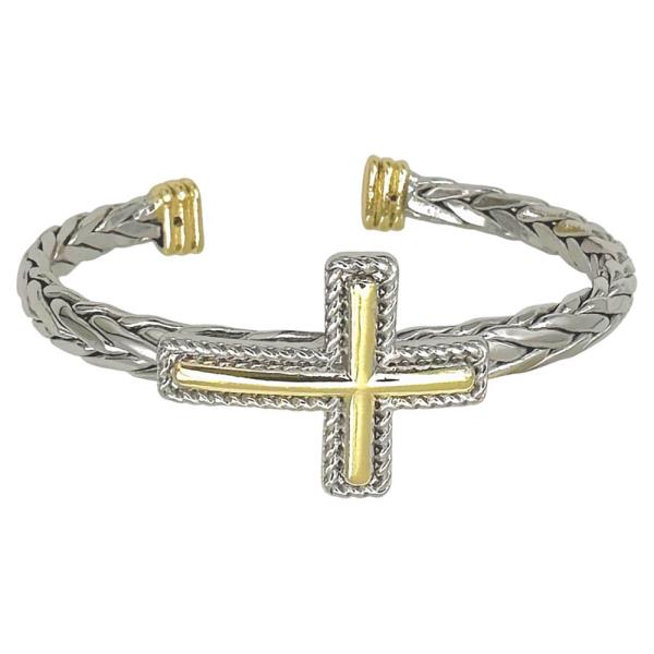 Two Tone Oval Cable Link Bracelet