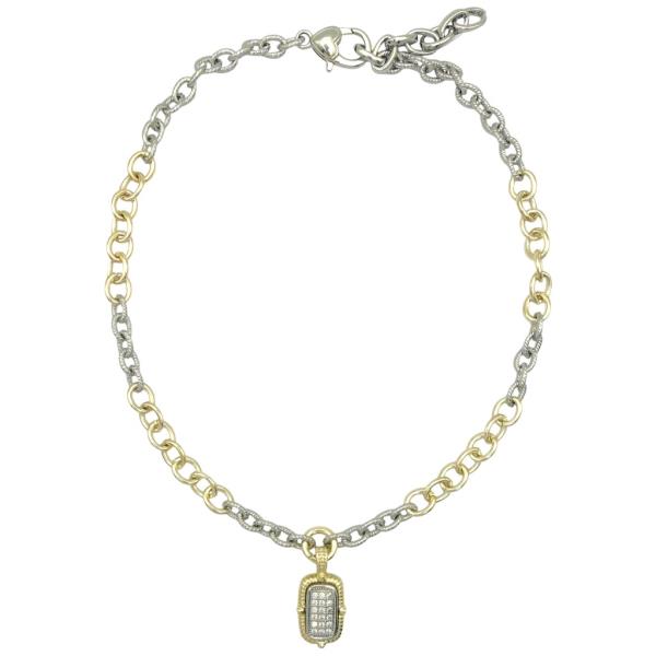 Two Tone Braided Cross Bangle Bracelet