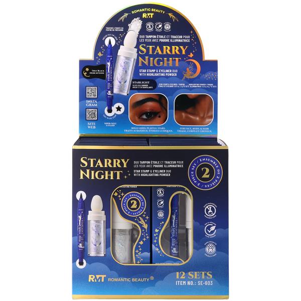 ROMANTIC BEAUTY Starry Night Star Stamp and Eyeliner Duo (12 Units)