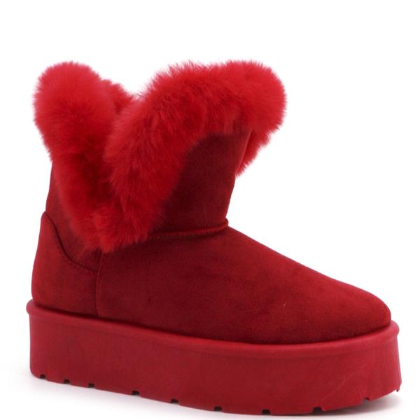 Heart Shaped Fur Platform Boots (12 Pairs)