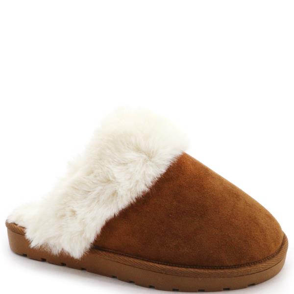 Faux Fur Lined Mule Slippers (18 Pairs)