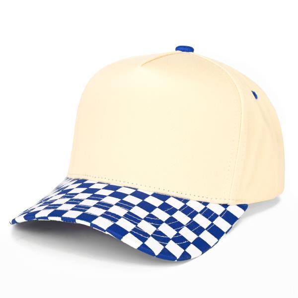 CC Checkerboard Visor Five Panel Baseball Cap