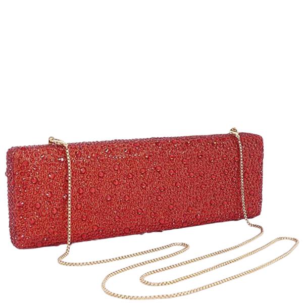 Rhinestone Evening Clutch Bag with Chain Strap
