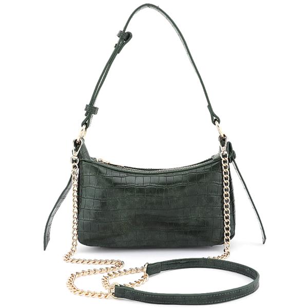 Croc Embossed Shoulder Bag