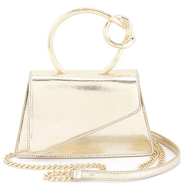 Ring Knot Handle Evening Crossbody Bag