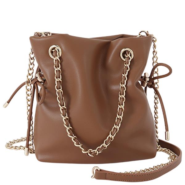 Chain Strap Drawstring Bucket Bag