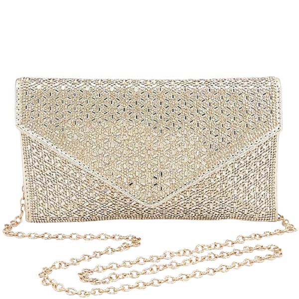 Rhinestone Envelope Clutch Bag