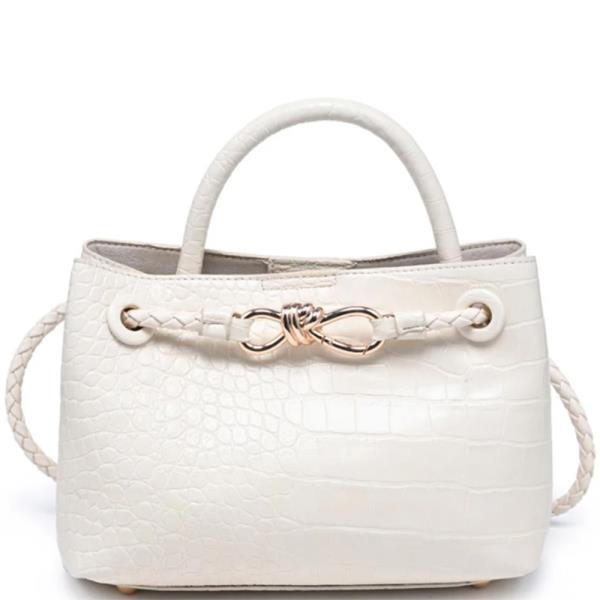Croc Embossed Ryann Satchel Bag