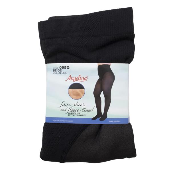 Faux Sheer Fleece Lined Butt Lifting Tights