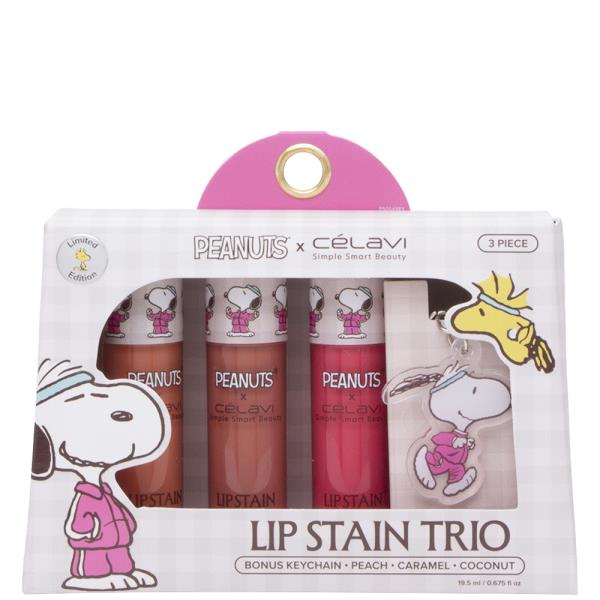 Celavi X Peanuts Lip Stain Trio with Keychain