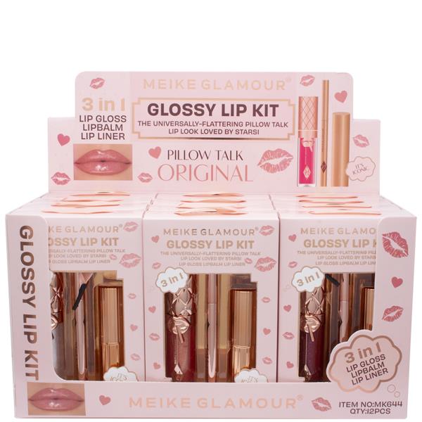 Meike Glamour 3in1 Glossy Lip Kit (12 Units)