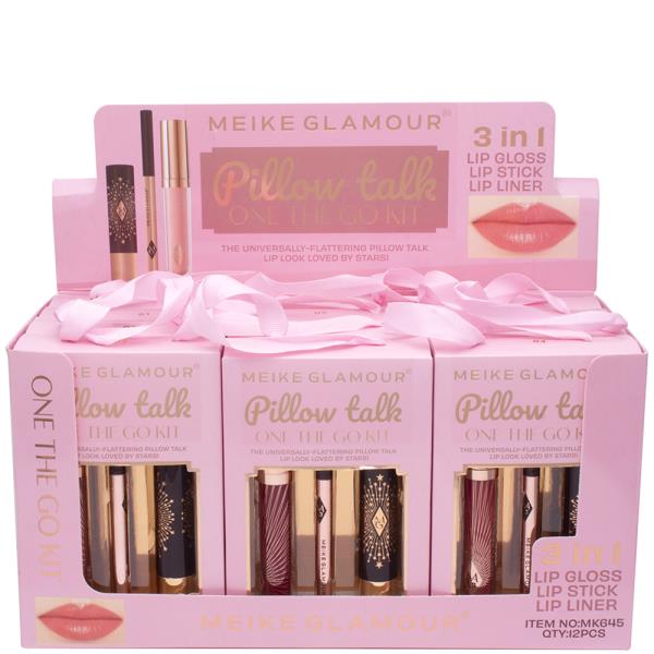 Meike Glamour Pillow Talk One The Go Kit 3In1 Lip Set (12 Units)