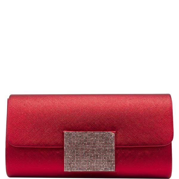 Rhinestone Square Accent Evening Clutch Bag