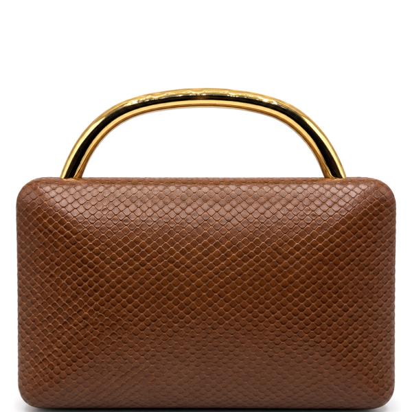 Arched Handle Textured Box Evening Bag
