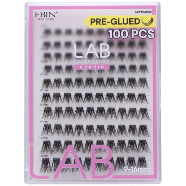 Ebin Lab Extensions Hybrid Pre Glued 100 Pieces Lashes